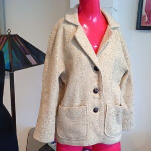 Vintage Women's Cream Tweed Jacket